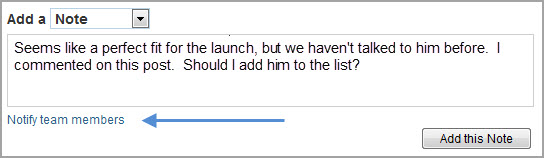 notify team members Team notification in BuzzStream