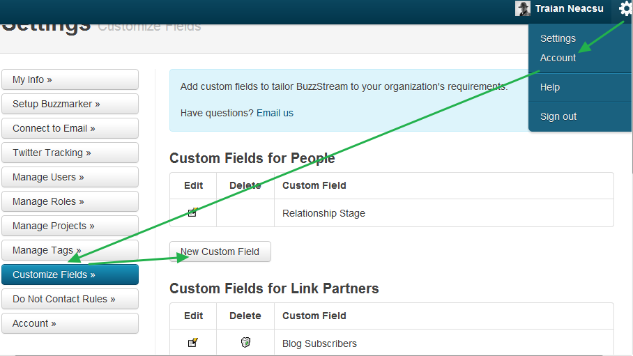 custom fields
