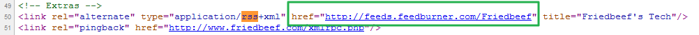 find the feed URL in the source