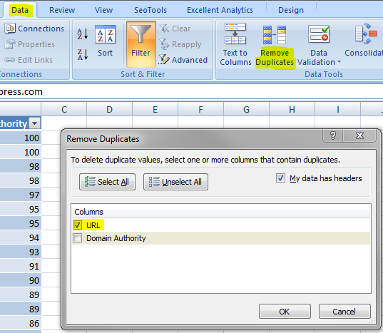 remove duplicates