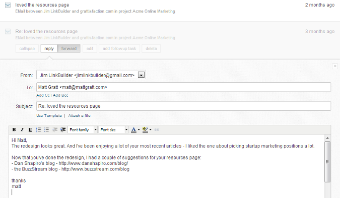 reply box
