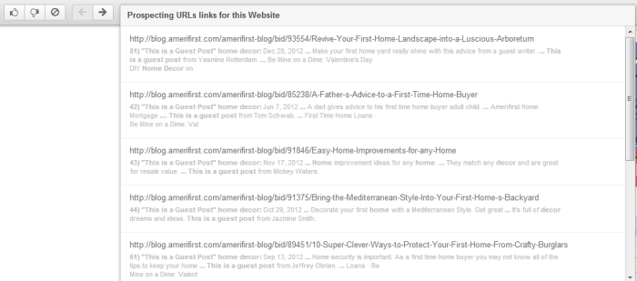 all prospecting results