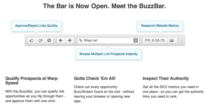 buzzbar welcome screen