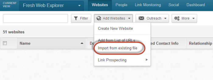 import from existing file
