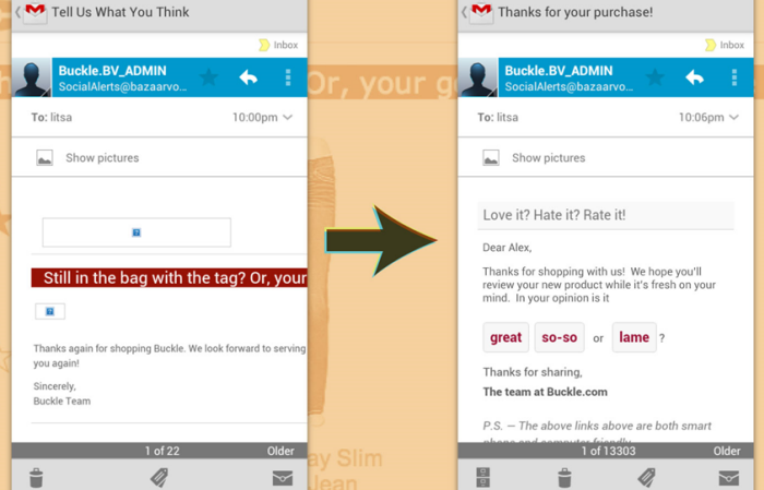 responsive emails versus desktop optimniziged email