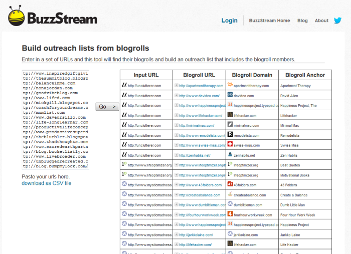 blogroll list tool