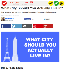 BuzzFeed- What city should you live in?