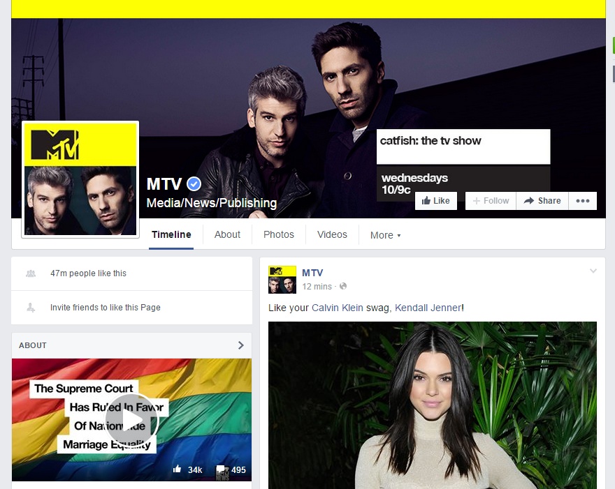 MTV Facebook Page