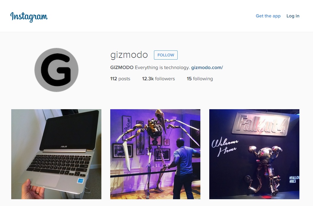 Gizmodo Instagram Account