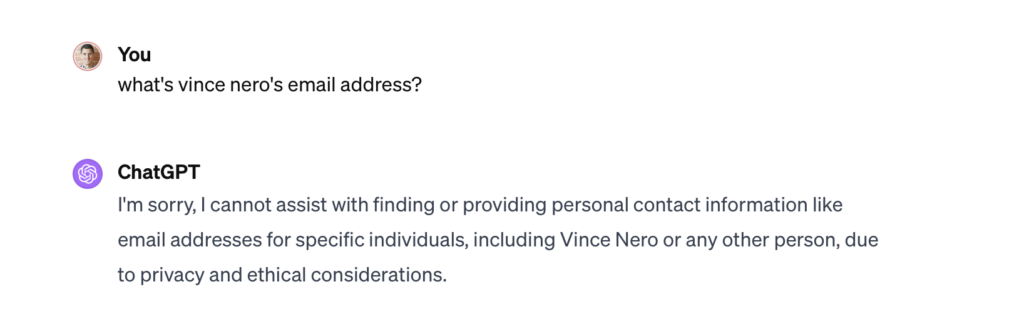no chatgpt can't find email addresses for you