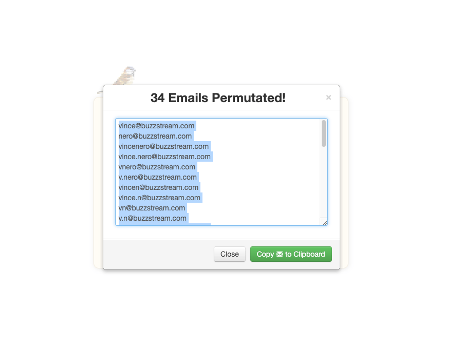 email permutator from metric sparrow