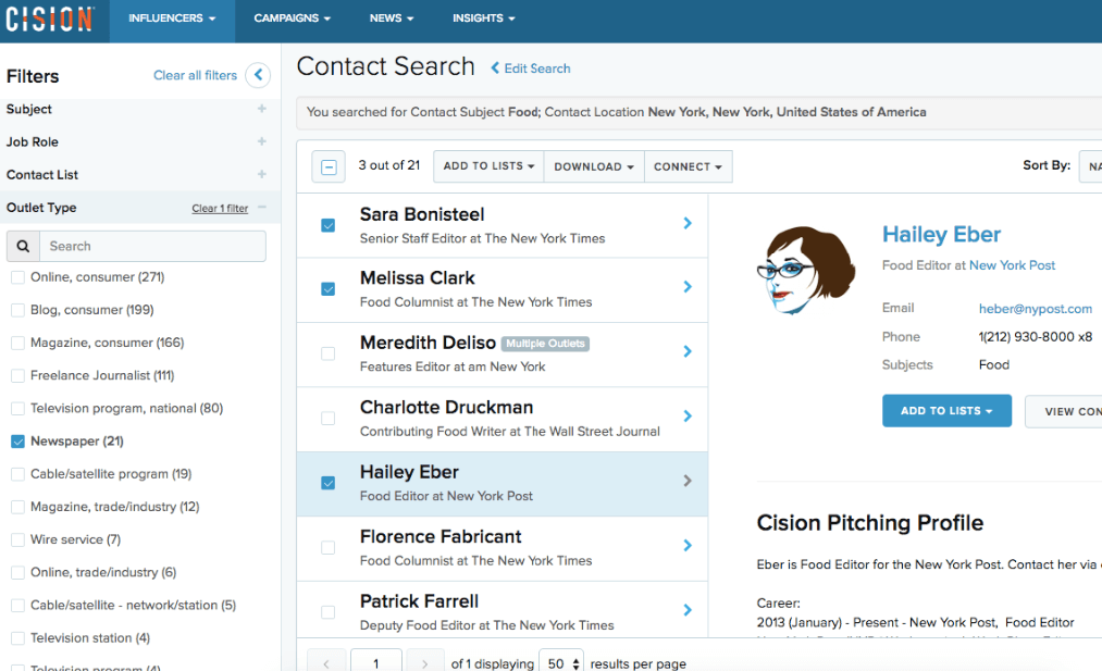 cision featured highlight is search tool
