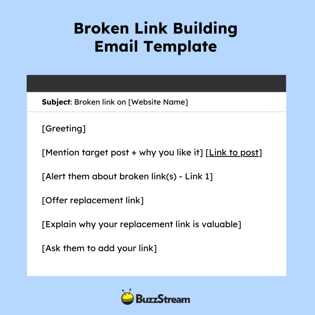 broken link building outreach template