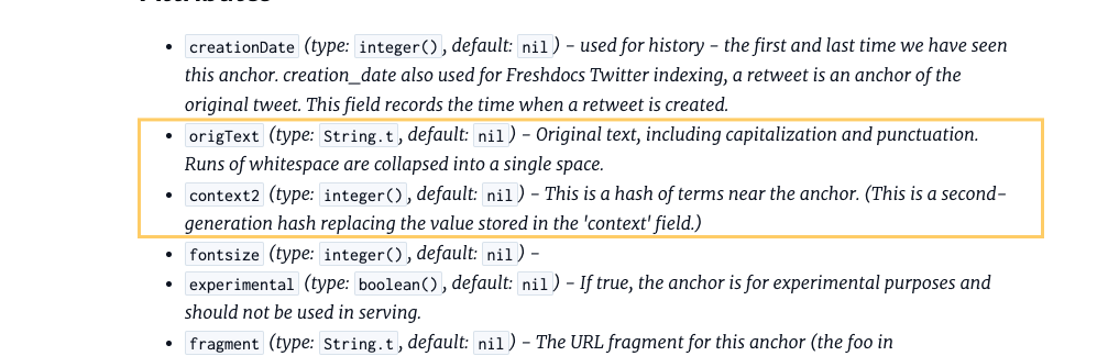 hash of terms