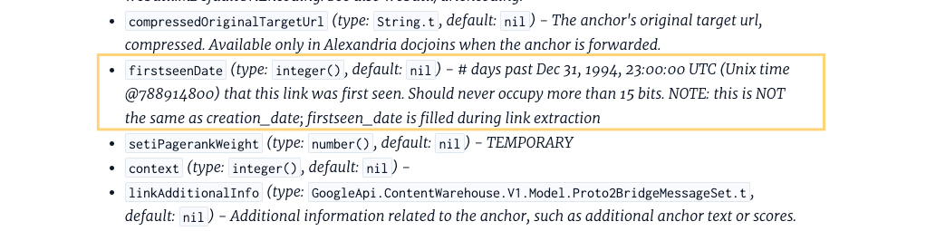 firstseendate from the google leak