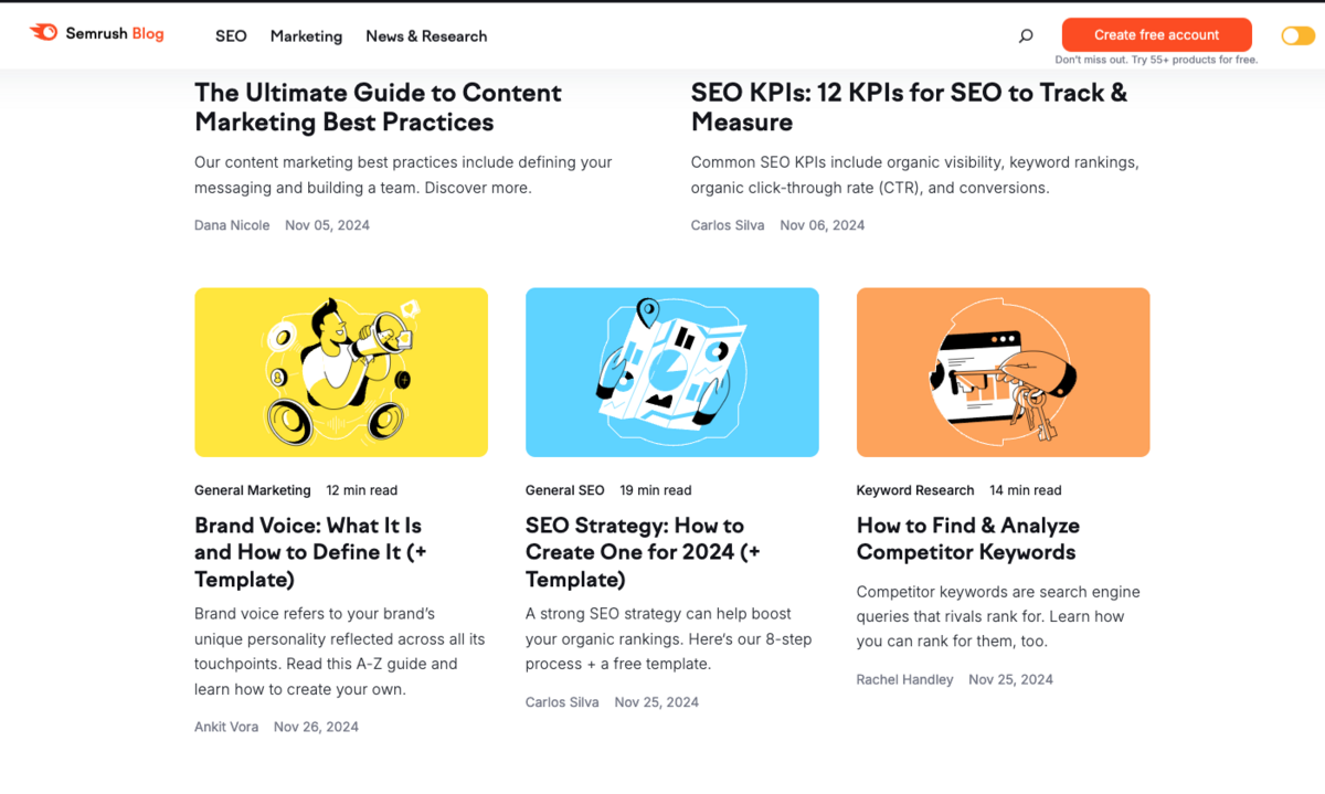 SEMRush blog