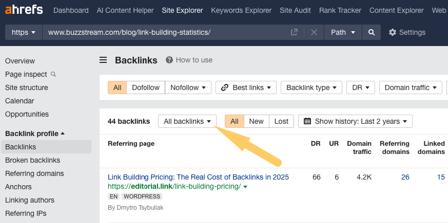 all backlinks