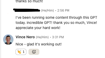 linkedin message about the gpt