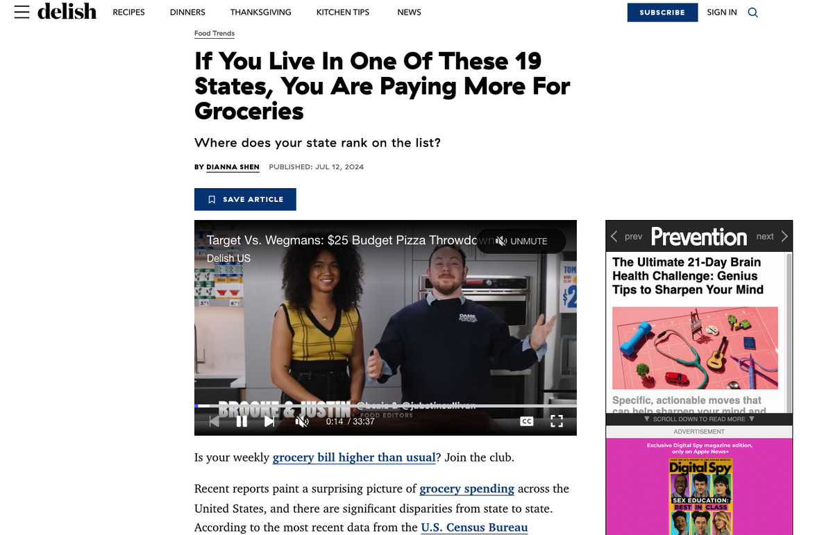 delish paying groceries