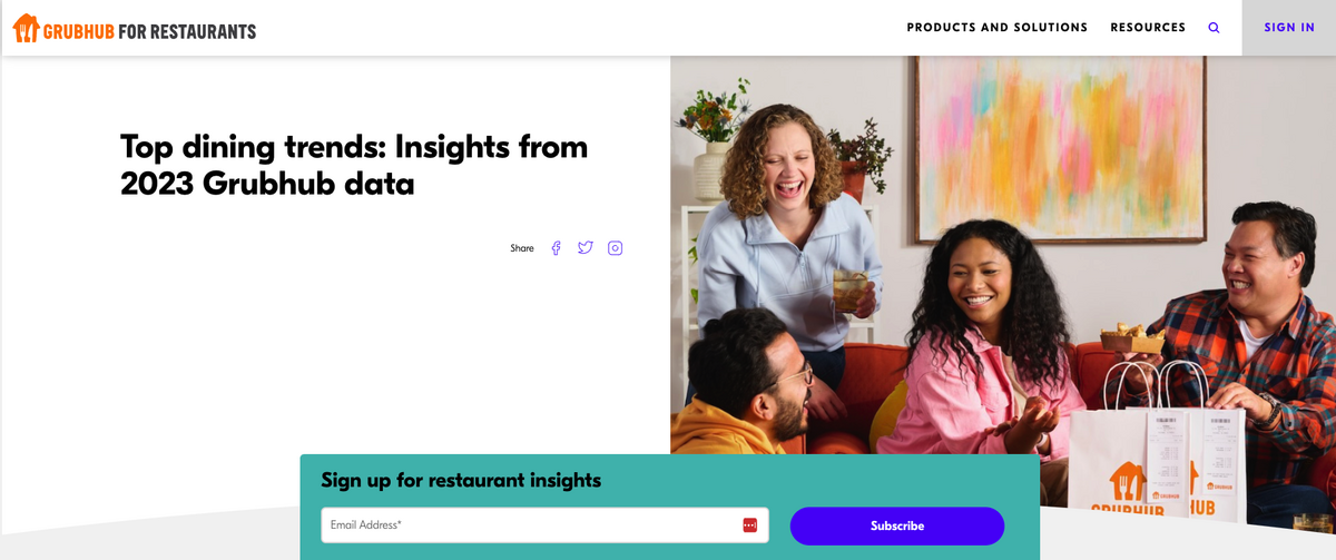 grub hub data