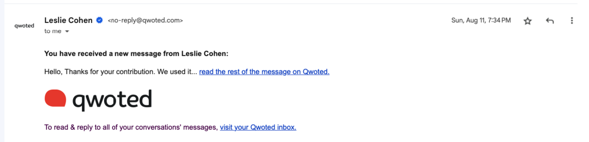 qwoted new message