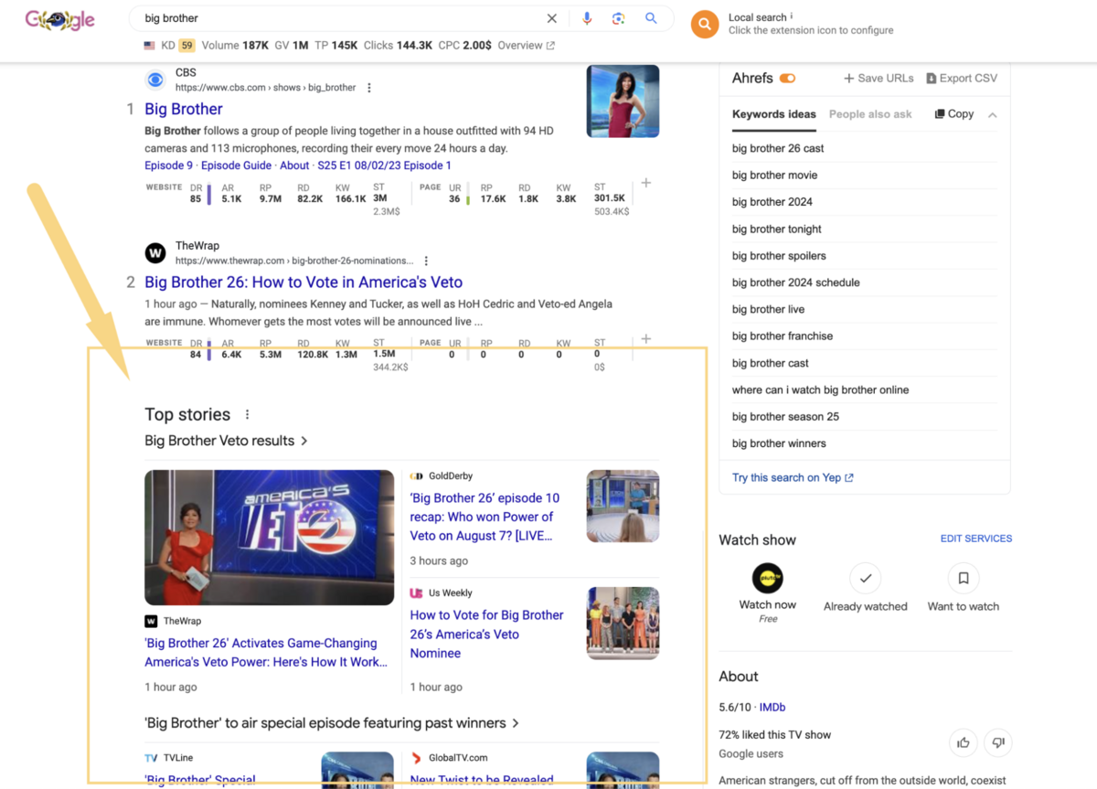 top stories on google