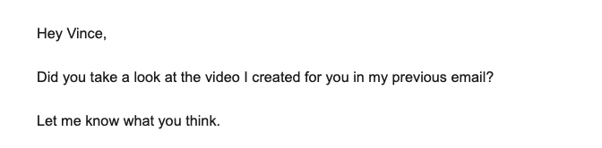 hey vince did you take a look at the video i created
