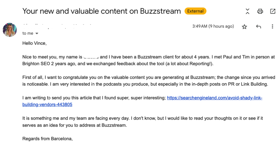 link building email