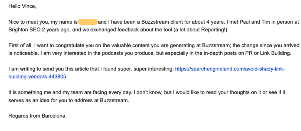 personal touch