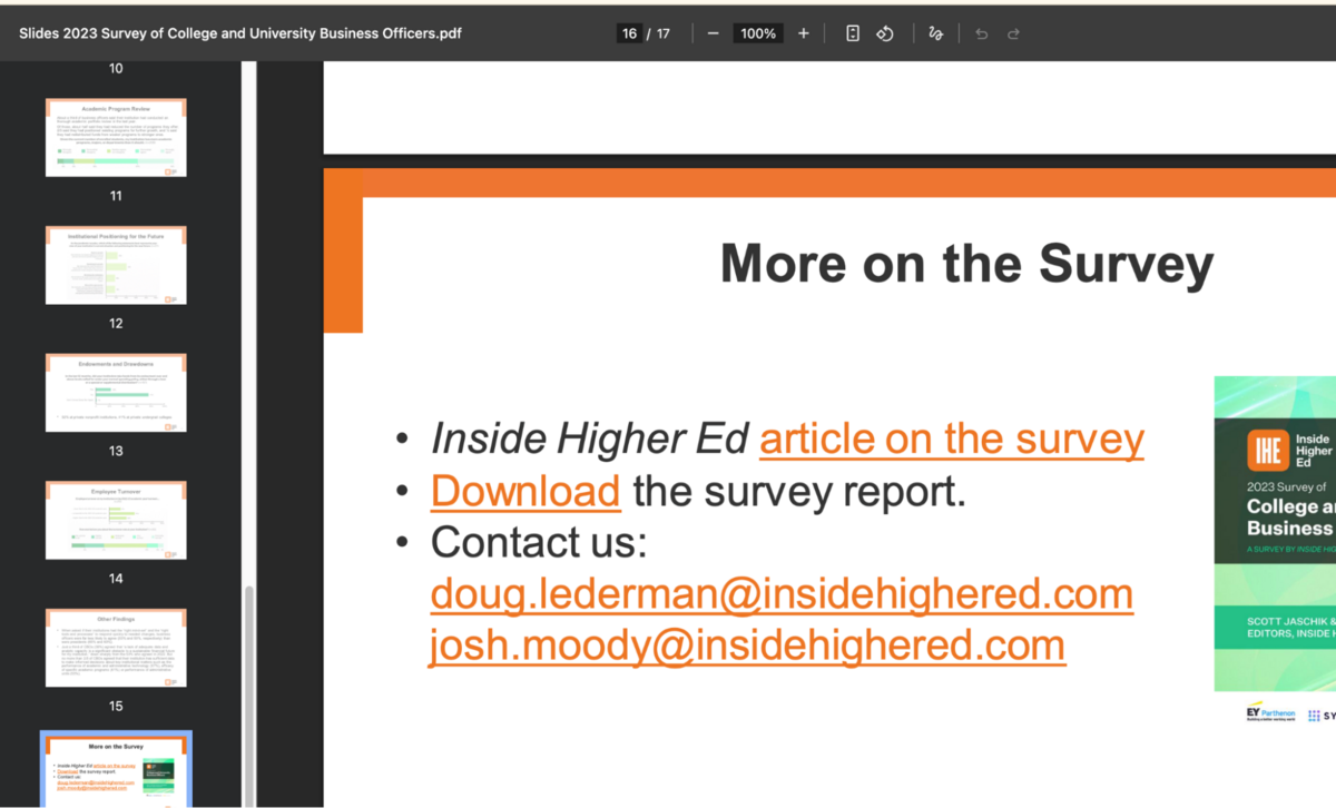 more on the survey