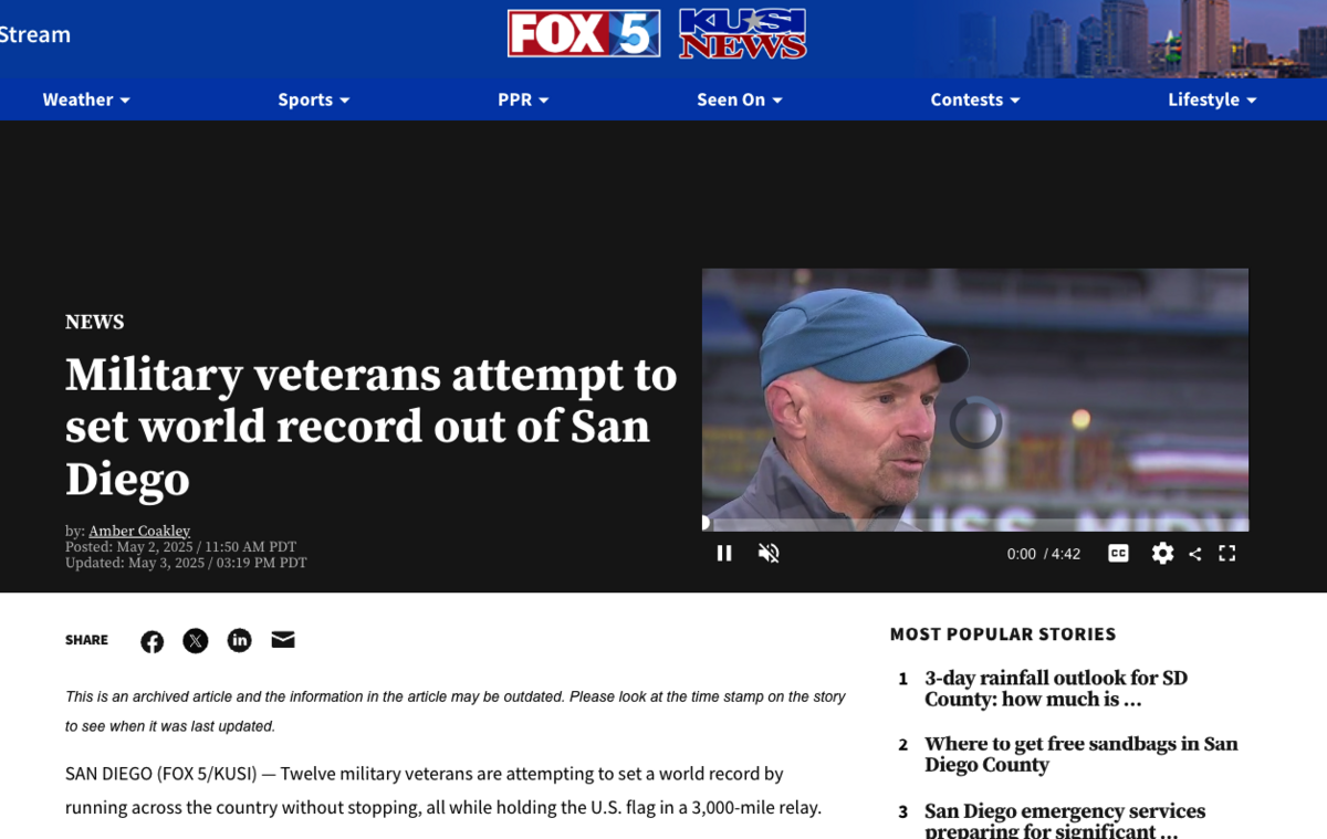 fox5 military veterans attempt to set world record