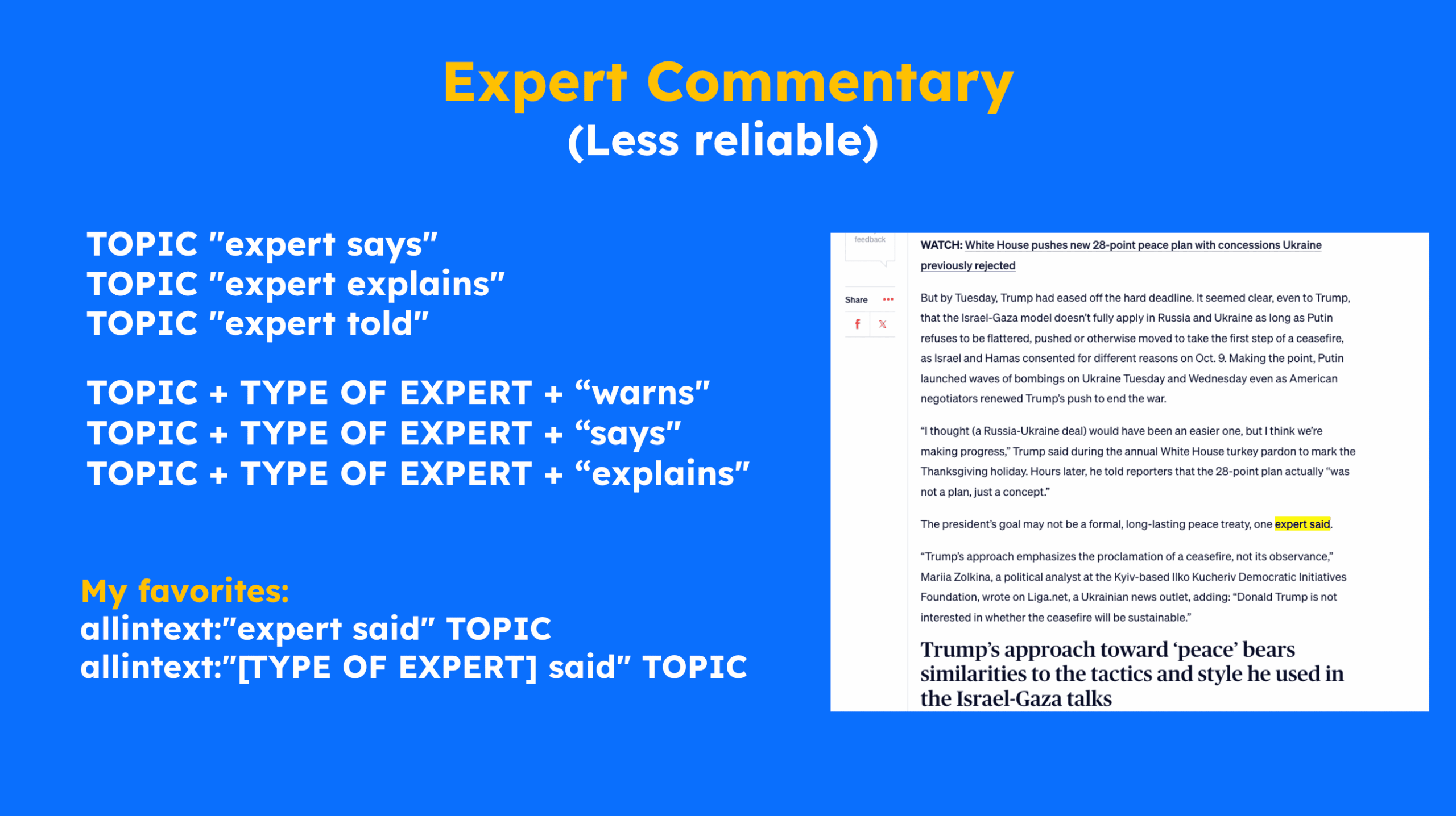 expert commentary