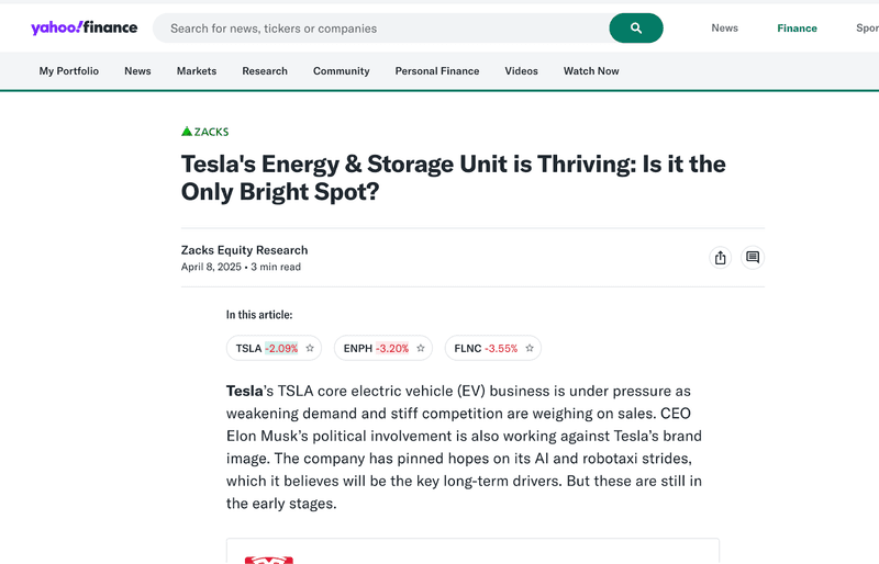 yahoo finance article from zacks