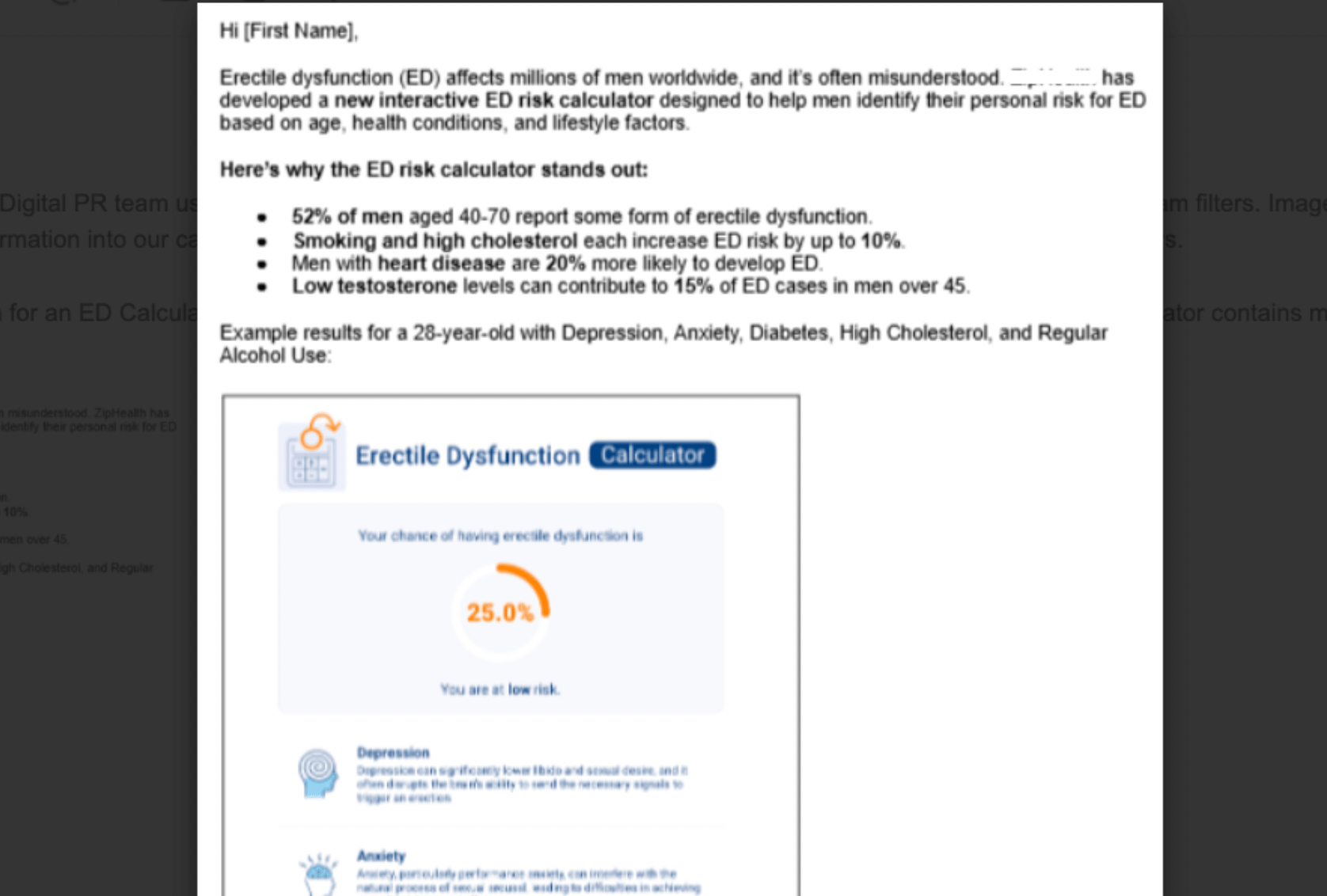 ED pitch example screenshot