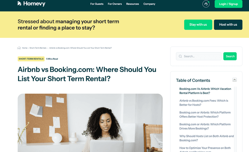 homevy - airbnb vs booking.com