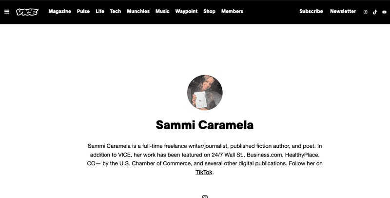 sammi caramela author page