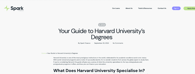 spark - your guide to harvard university's degrees