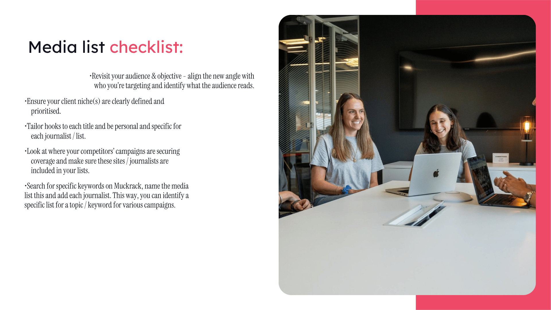 media pitching checklist