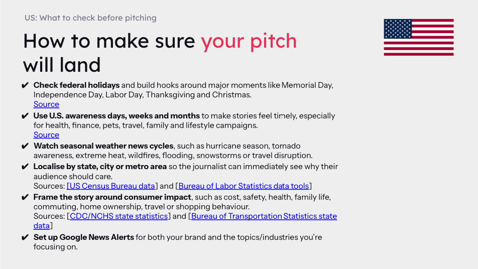 us pitching checklist