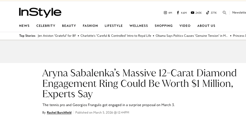 aryna sabalenka's massive 12-carat diamond engagement ring could be worth $1 million, experts say