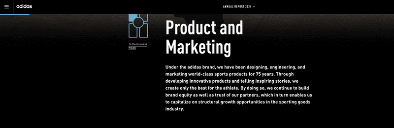 adidas product and marketing adidas page