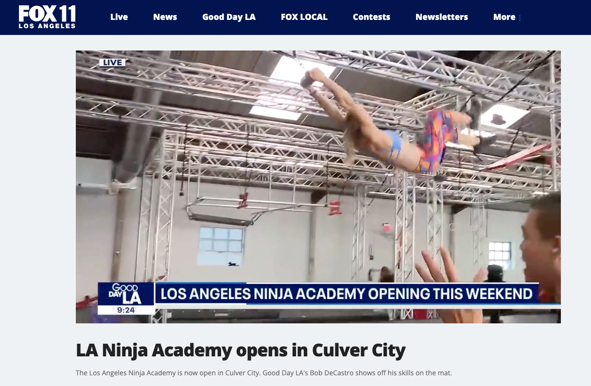 fox11 la lost angeles ninja academy opening this weekend