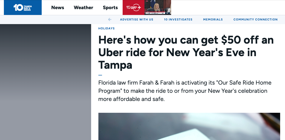 here's how you can get $50 off an uber ride for new years eve in tampa headline