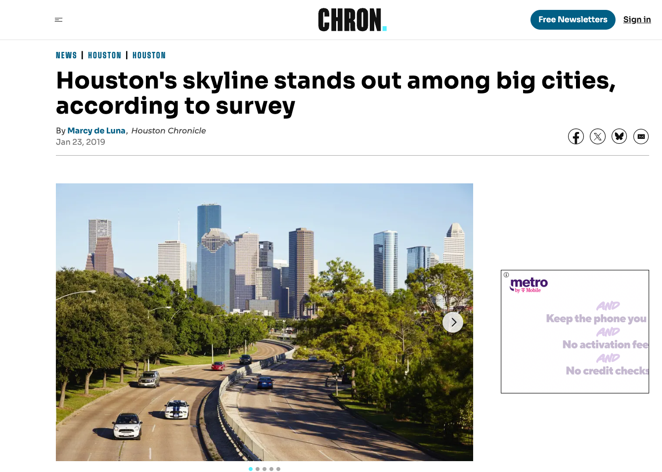 houston skyline stands out among big cities according to survey