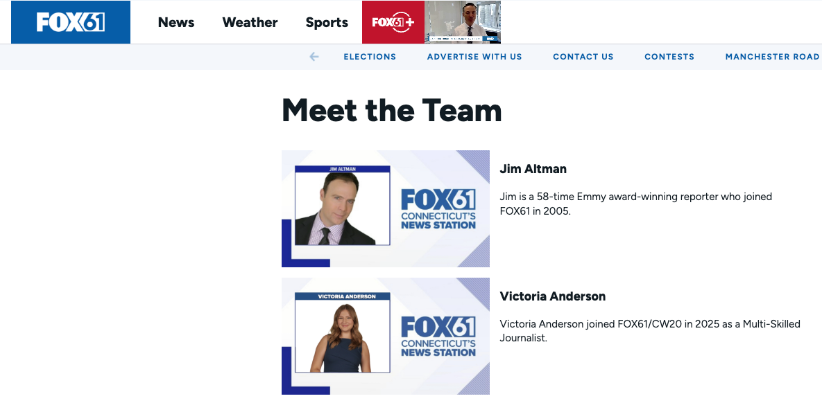 meet the team page on fox61