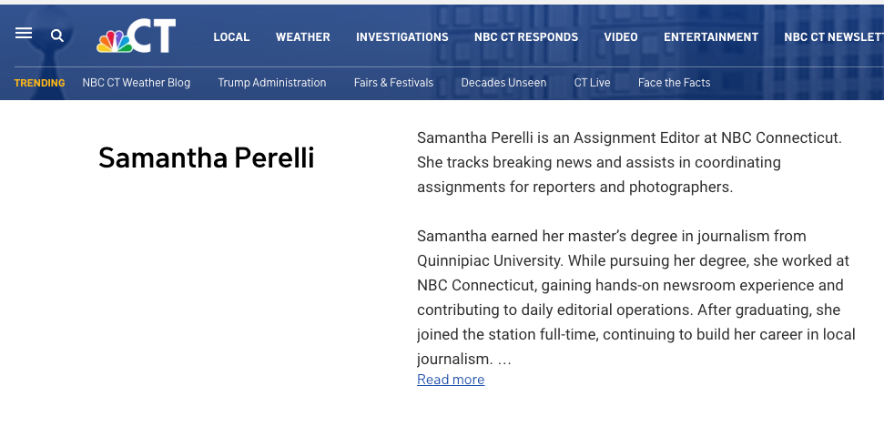 samantha perelli bio page